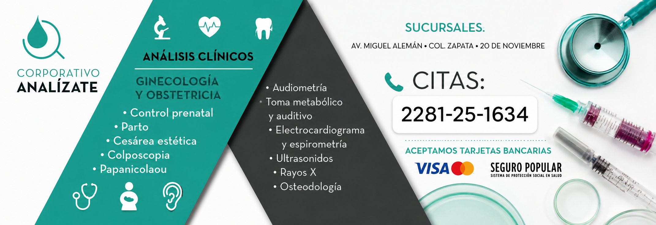 Análisis clínicos, sucursales y formas de pago Analízate Laboratorios